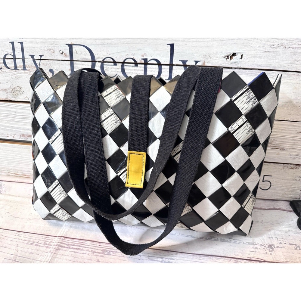 Nahui Ollin Large Candy Wrapper Bag Black And White Unique Purse READ